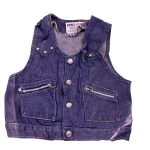 Vintage 1960s,Prince John Sanforized denim vest made in Hong Kong unisex 4T